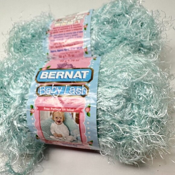 Bernat Baby Lash Yarn Lot 2 50 Grams 1.75 oz Gentle Green Blue 161067 Soft - Picture 9 of 11